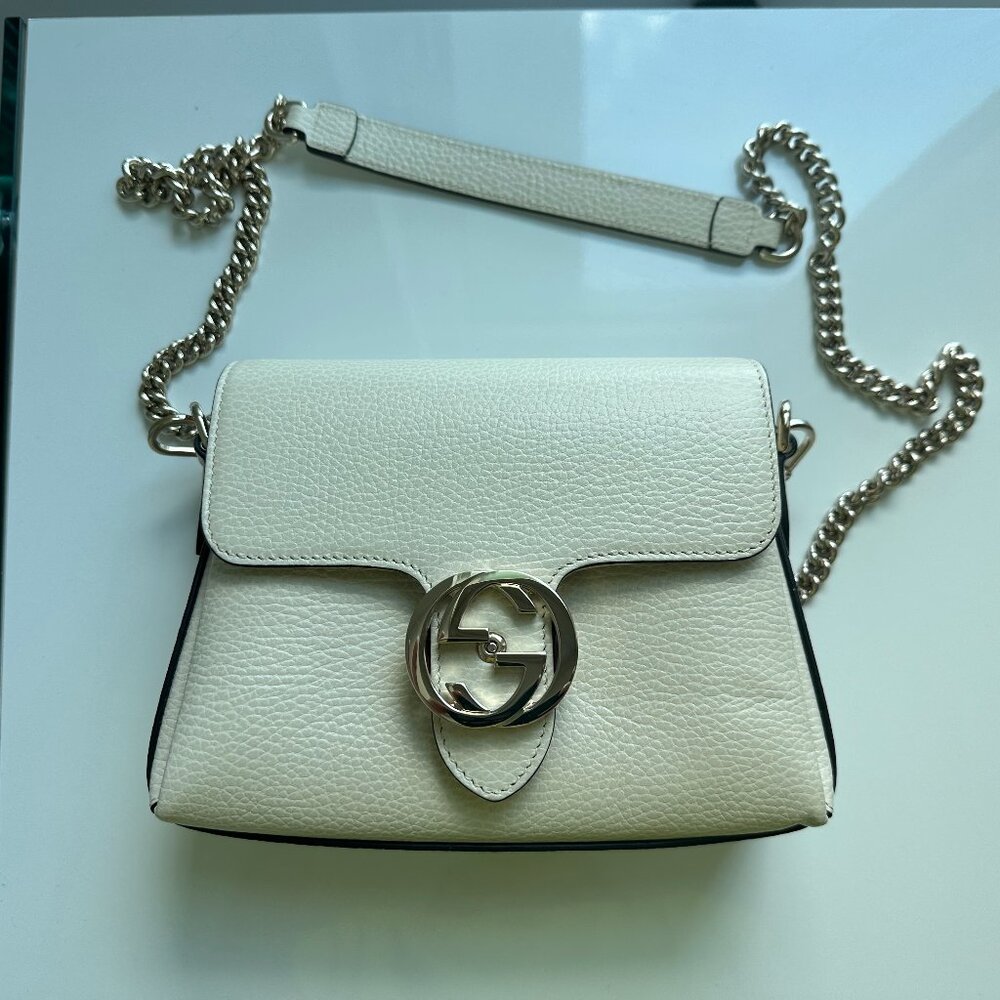 Gucci White Leather Handbag